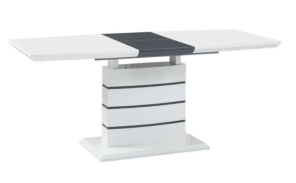 Mesa CHAMBERY, extensible, lacada blanca, 140 ~ 180 x 80 cms