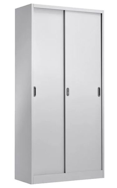 Armario metálico OLIMPO 902PC40, puertas correderas, gris ral 7035, 90x40x185 cms