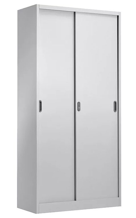 Armario metálico OLIMPO 902PC40, puertas correderas, gris ral 7035, 90x40x185 cms