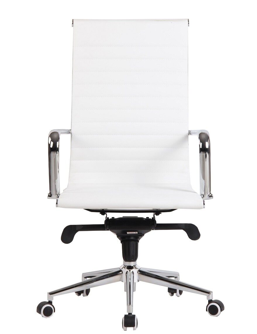 Sillón de oficina ROTERDAM, alto, similpiel blanca