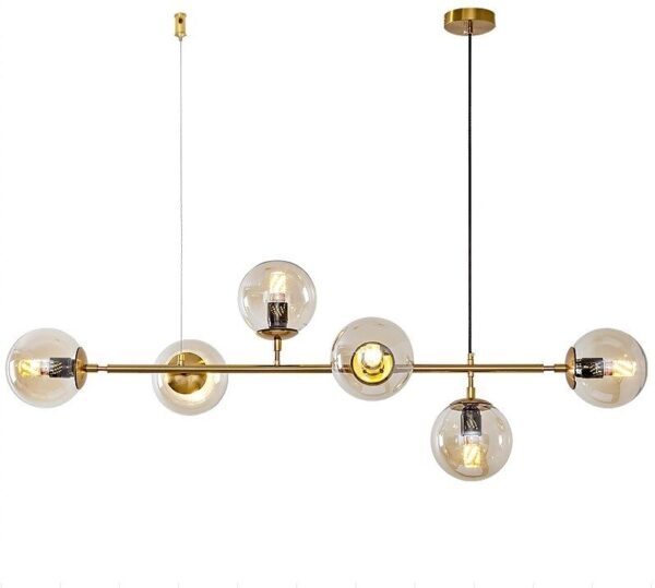 Lámpara ALHENA, colgante, metal, cristal, 6 luces