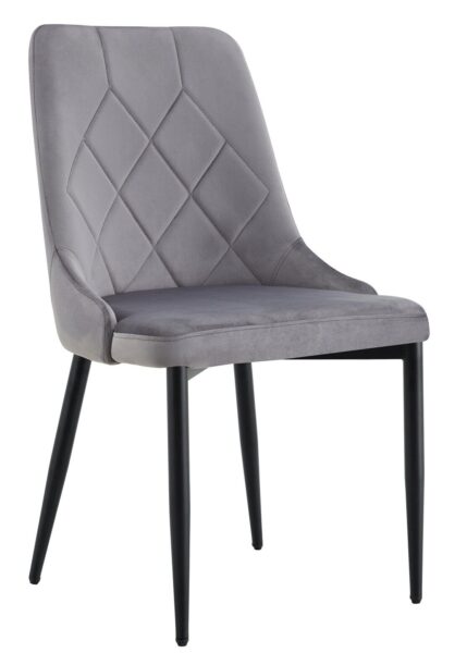 Silla LAPONIA, metal, tapizado velvet gris claro