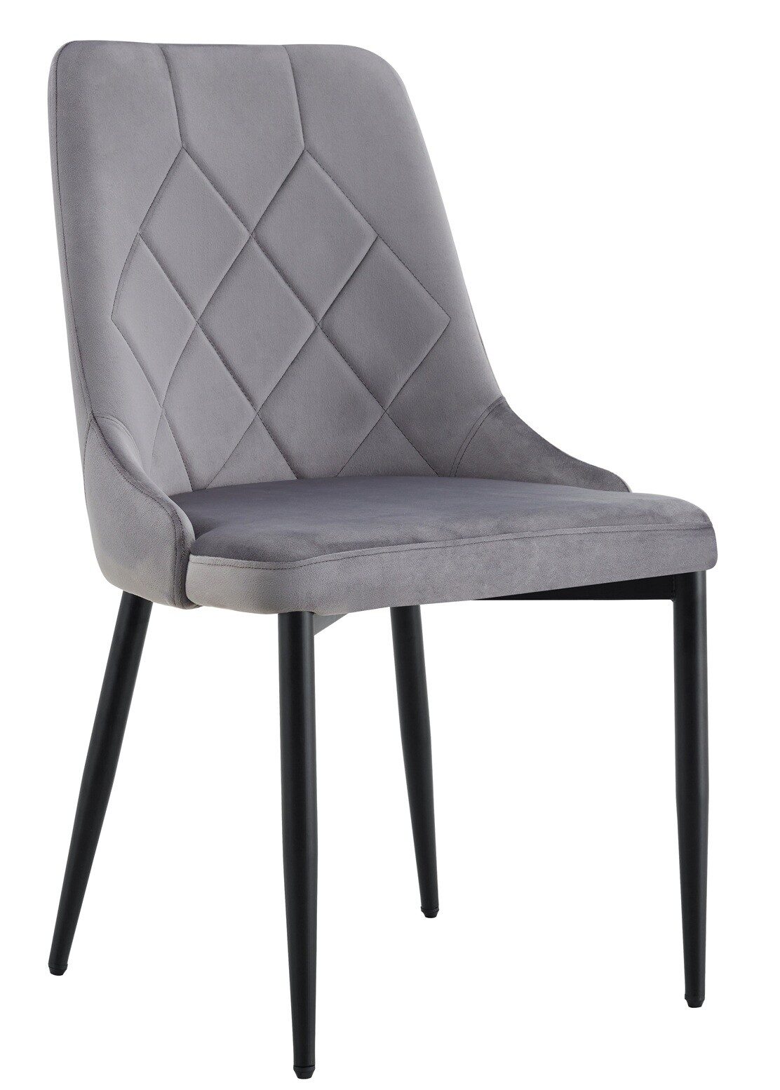 Silla LAPONIA, metal, tapizado velvet gris claro