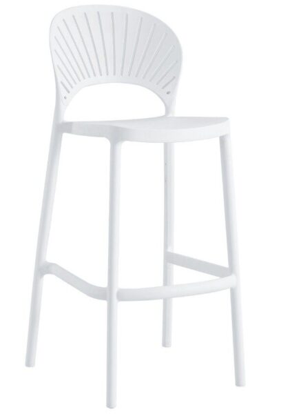 Taburete ABANICO, apilable, polipropileno blanco