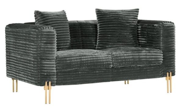 Sofá LARIOS, 2 plazas, tejido corduroy gris