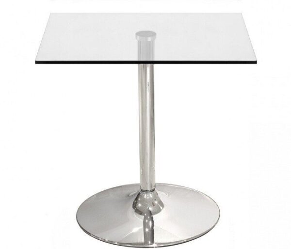 Mesa BERNIE 60C, cromada, cristal templado 60 x 60 cms