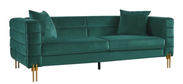 Sofá LARIOS, 3 plazas, tejido velvet verde oscuro 42