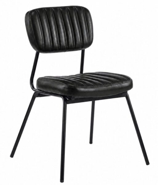 Silla NUREMBERG, metal, similpiel negra