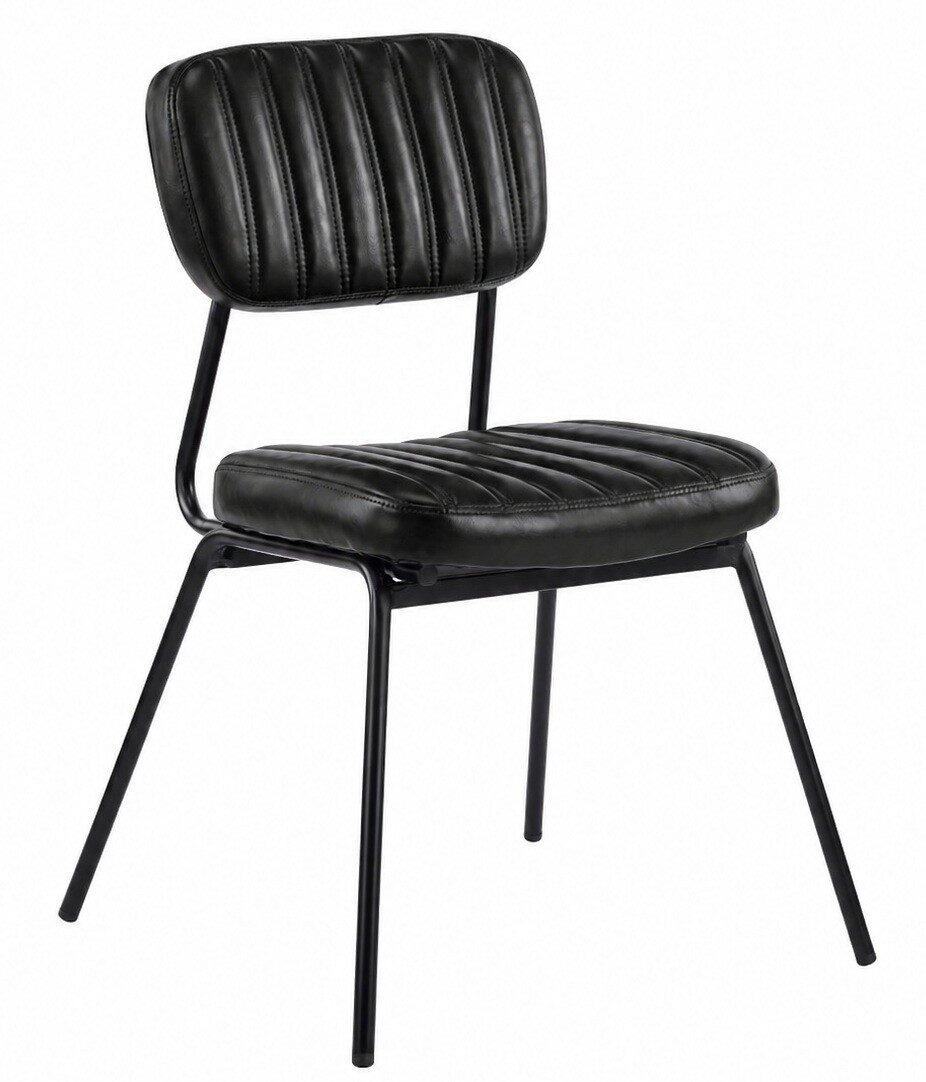 Silla NUREMBERG, metal, similpiel negra