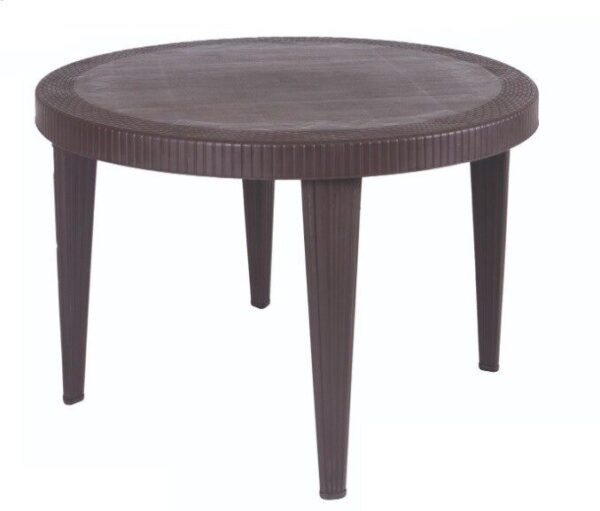Mesa KATIA, polipropileno marrón chocolate, 110 cms de diámetro