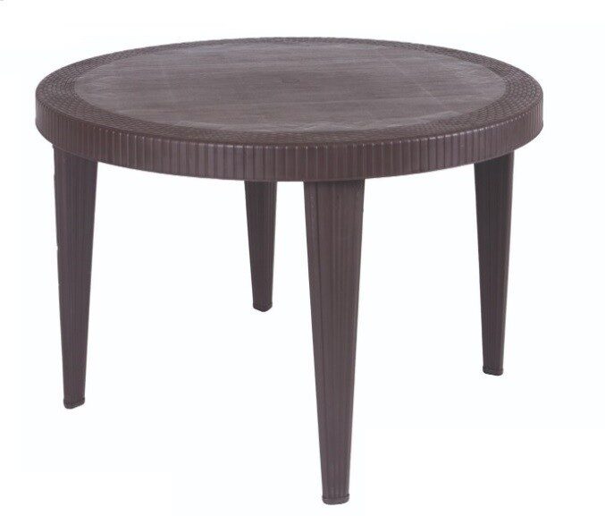 Mesa KATIA, polipropileno marrón chocolate, 110 cms de diámetro