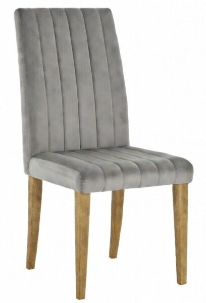 Silla GENOVA, patas metálicas, tapizado velvet gris