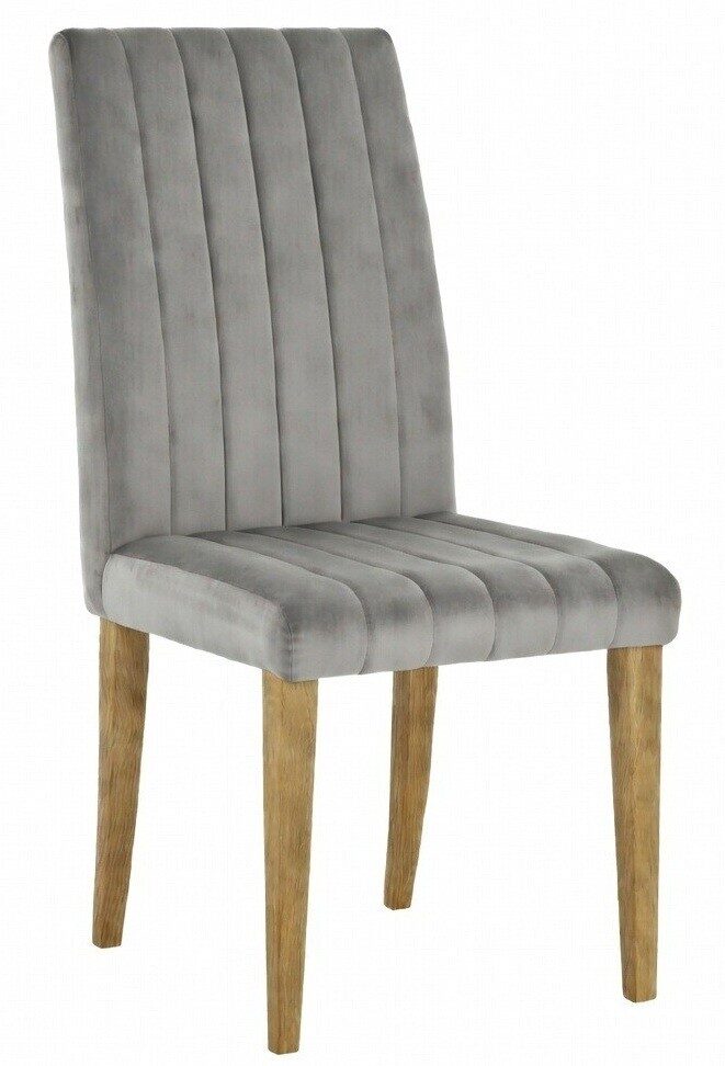 Silla GENOVA, patas metálicas, tapizado velvet gris