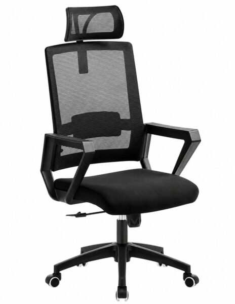 Sillón de oficina ASTON, negro, malla y tejido negro