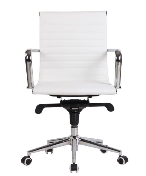 Sillón de oficina ROTERDAM, giratorio, similpiel blanca