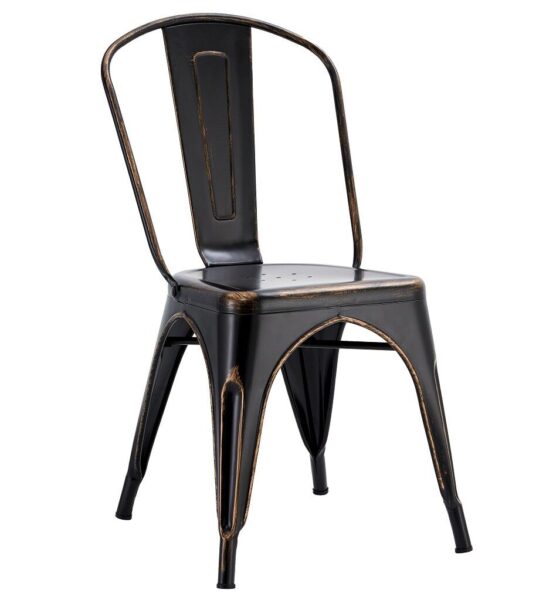 Silla TOL EK VINTAGE, acero, negra