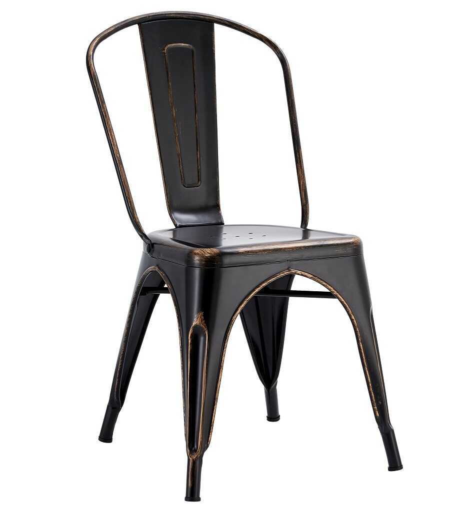 Silla TOL EK VINTAGE, acero, negra