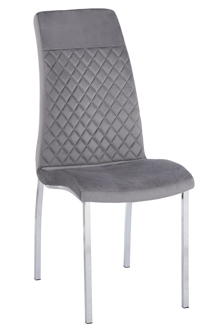 Silla THAIS, cromada, tejido velvet gris