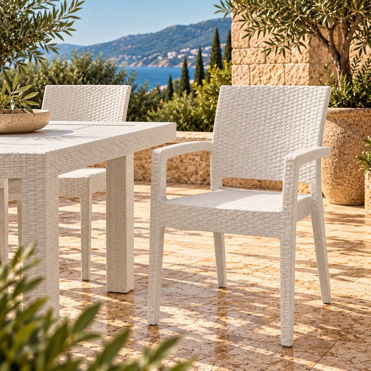 Sillón LIDO, apilable, polipropileno blanco