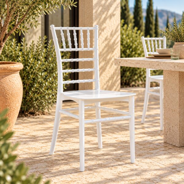 Silla CHIAVARI 77, apilable, polipropileno blanco