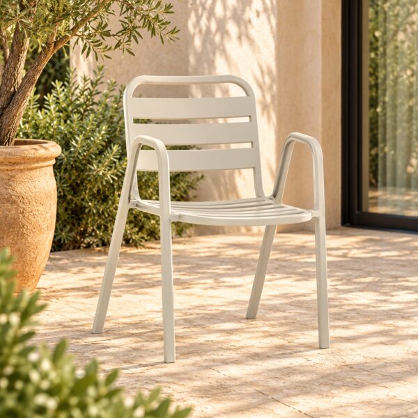 Sillón TROPICANA, apilable, polipropileno gris pálido