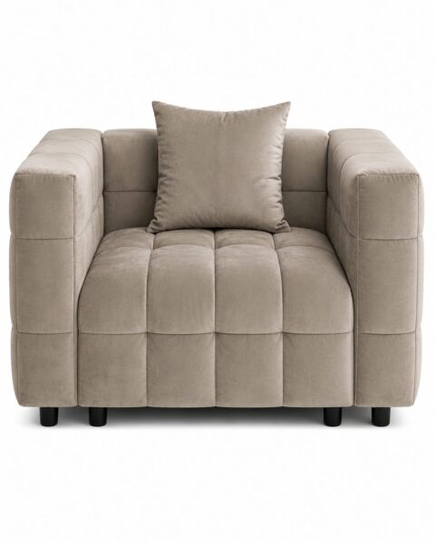 Sillón LORING, tejido velvet gris claro 25