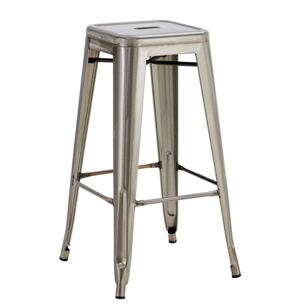 Taburete TOL EK BRUSHED, acero, plata