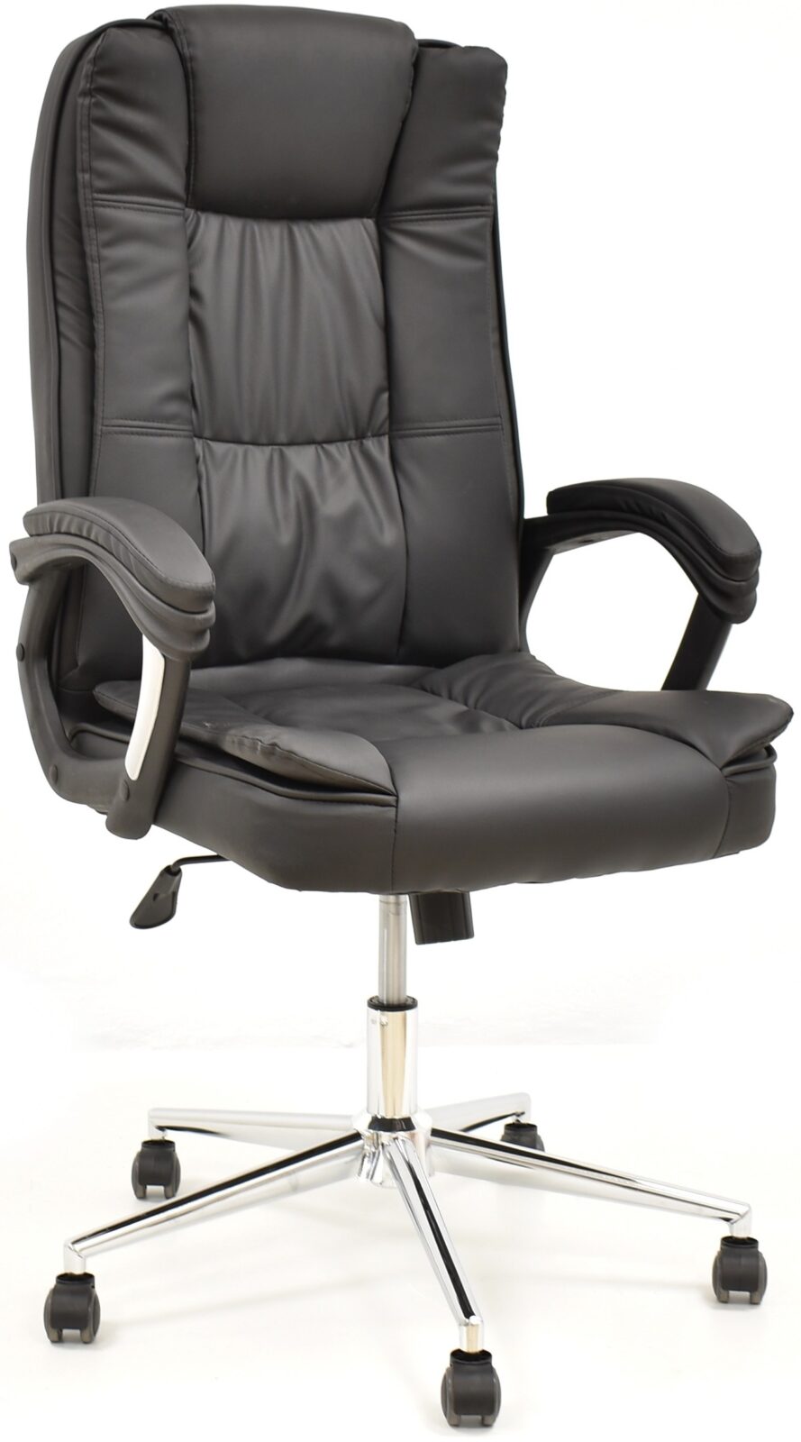 Sillón de oficina DUKE, alto, gas, basculante, similpiel negra