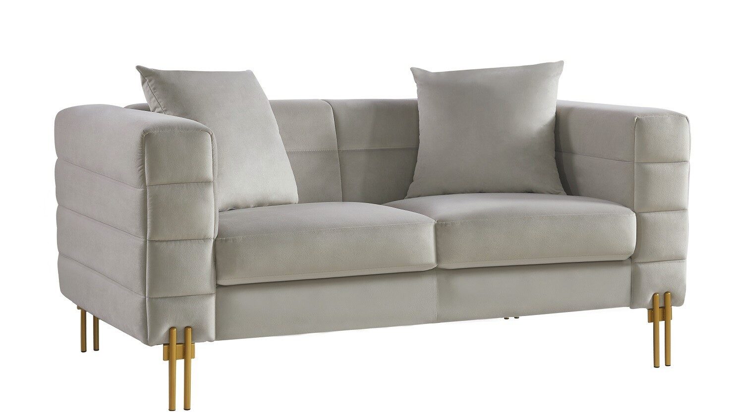 Sofá LARIOS, 2 plazas, tejido velvet gris claro 25