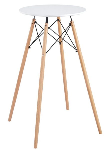 Mesa alta STAR, madera, tapa blanca de 60 cms
