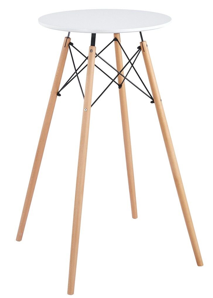 Mesa alta STAR, madera, tapa blanca de 60 cms