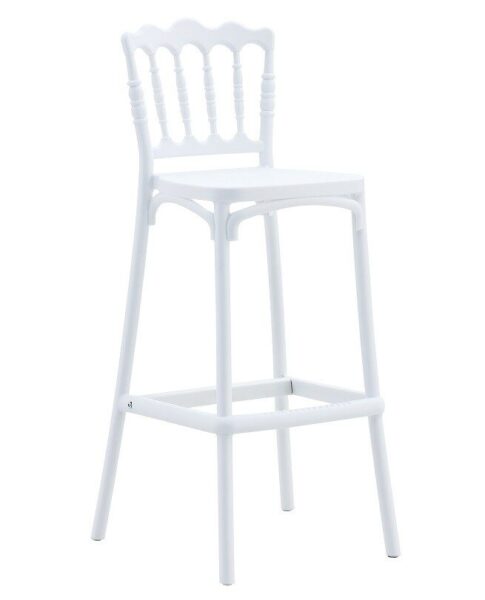 Taburete WEDDING, tratamiento anti UV, polipropileno blanco