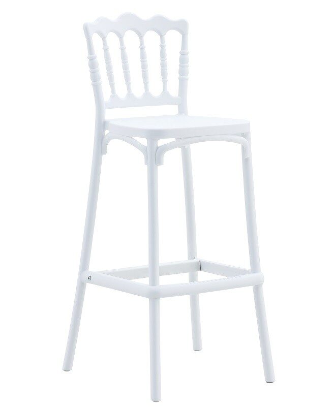 Taburete WEDDING, tratamiento anti UV, polipropileno blanco