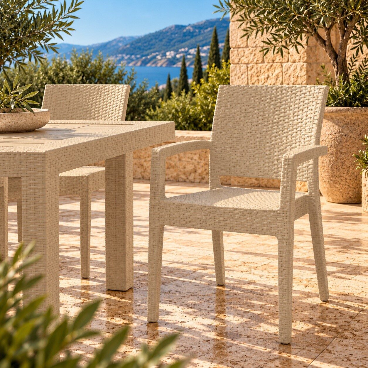 Sillón LIDO, apilable, polipropileno capuccino