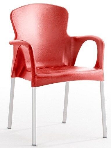 Sillón SENA, apilable, polipropileno rojo*