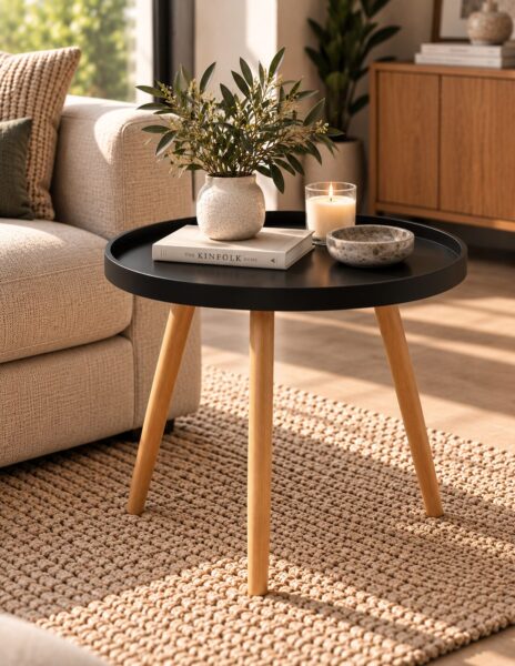 Mesa ANNIA ( M ), baja, madera, polipropileno negro