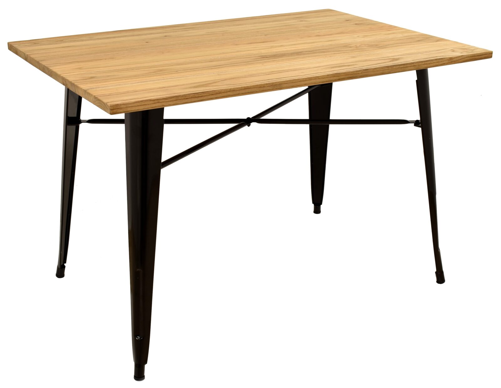 Mesa TOL, acero, negra, madera, 160×80 cms