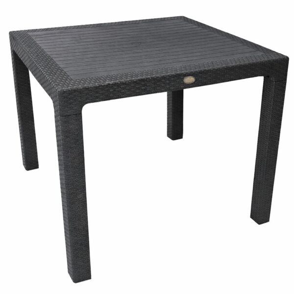Mesa MIJAS, polipropileno antracita, 90 x 90 cms