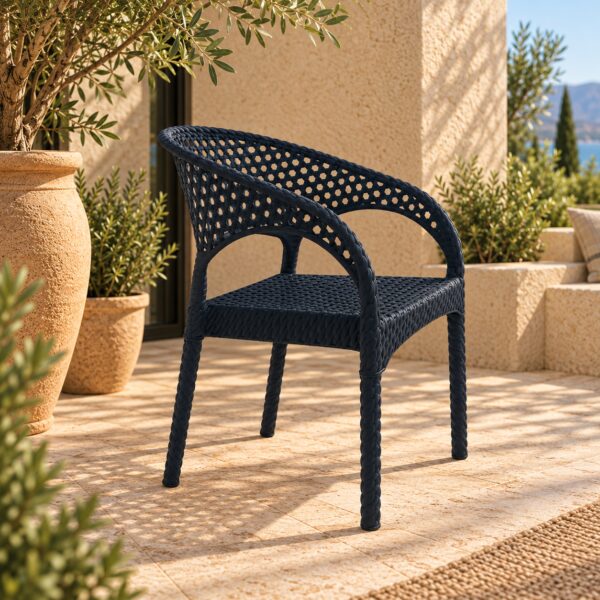 Sillón CALVIN, apilable, polipropileno antracita