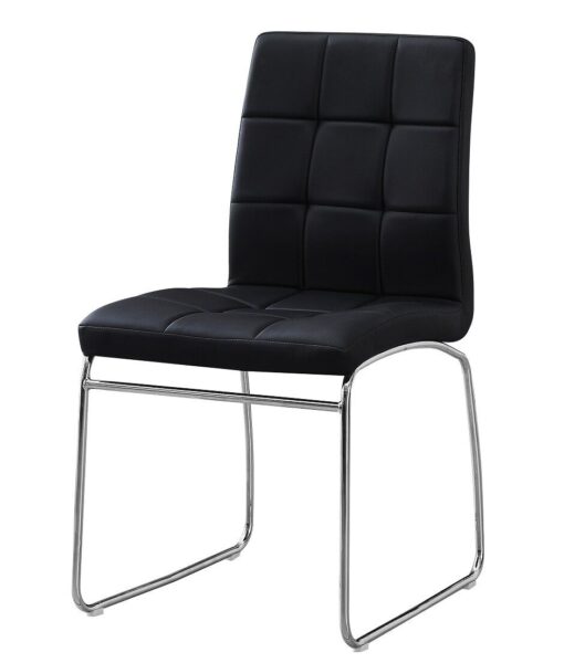 Silla BERTA, cromada, similpiel negra