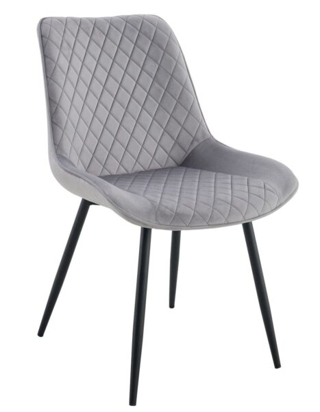 Silla FELICIA, metal, tapizado velvet gris claro