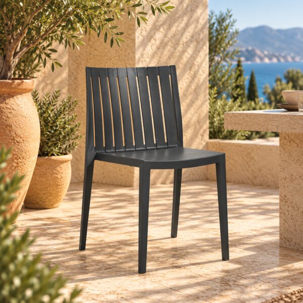 Silla CHOPIN, apilable,  polipropileno antracita