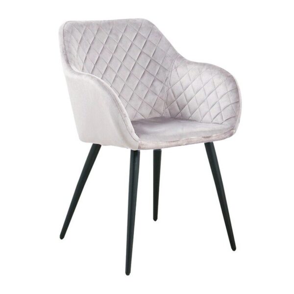 Sillón ROLANDO, metal, tapizado velvet 13 gris claro