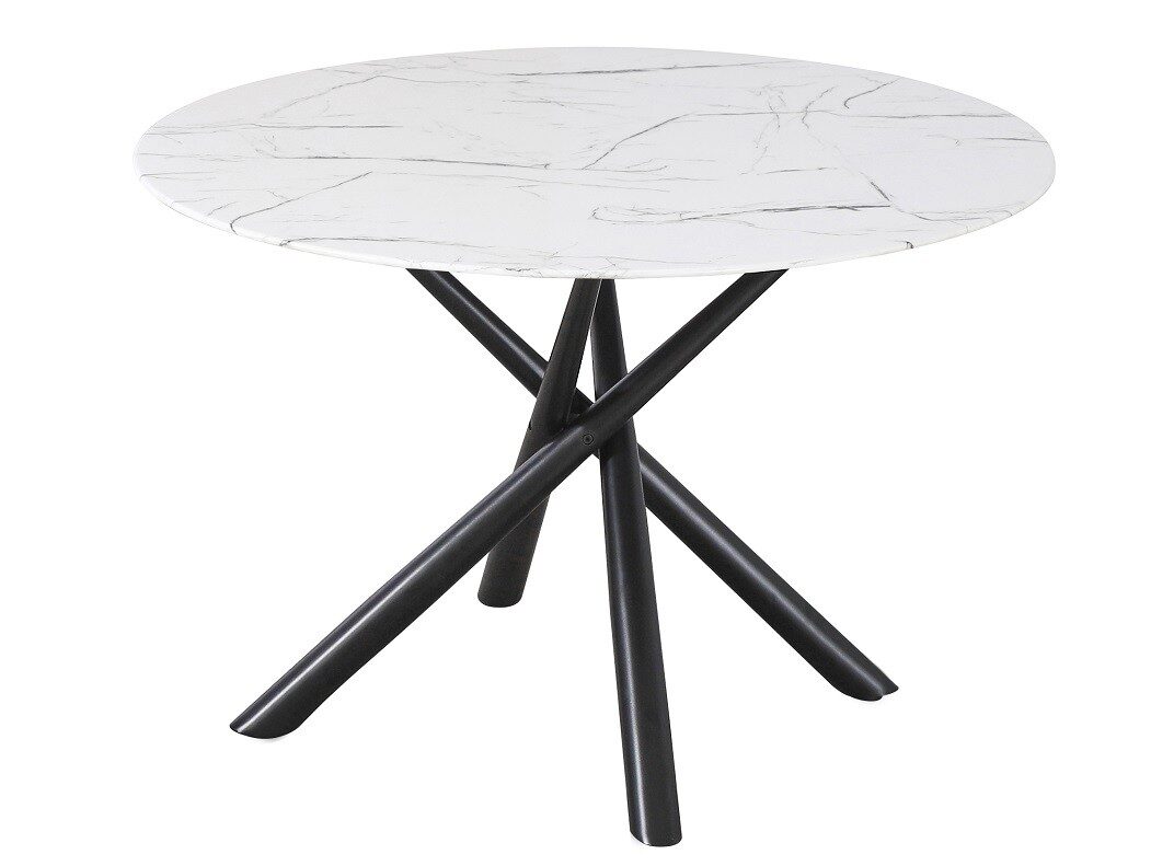 Mesa SAHARA, metal negro, tapa de cristal templado, 120 cms de diámetro