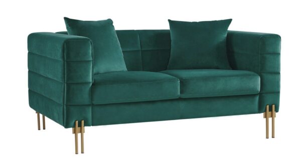 Sofá LARIOS, 2 plazas, tejido velvet verde oscuro 42