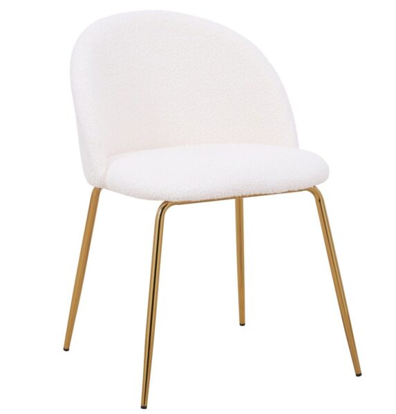 Silla TEDDY, patas doradas, tapizado lana