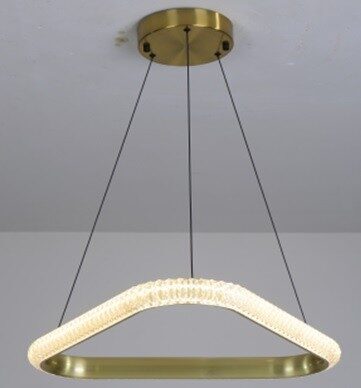 Lámpara BERKA TR60, colgante, aluminio, dorada, acrílico, led