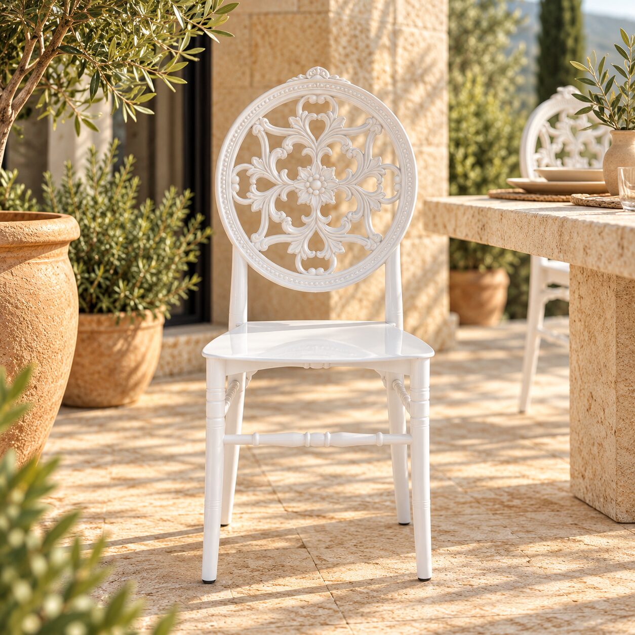 Silla JOSEFINA, apilable, polipropileno blanco