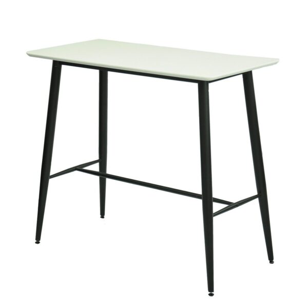 Mesa alta NITRA, metal, tapa blanca, 120 x 60 cms
