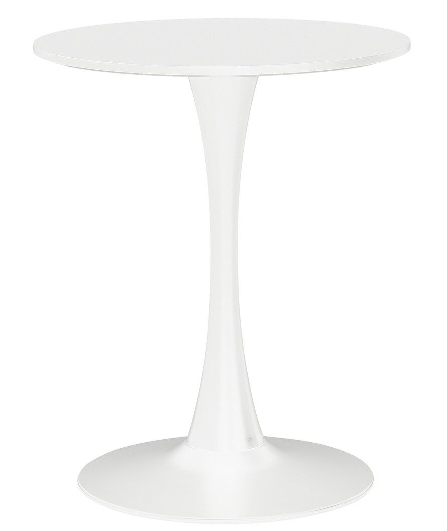 Mesa TUL (SI), base de metal, tapa lacada blanca, 60 cms de diámetro